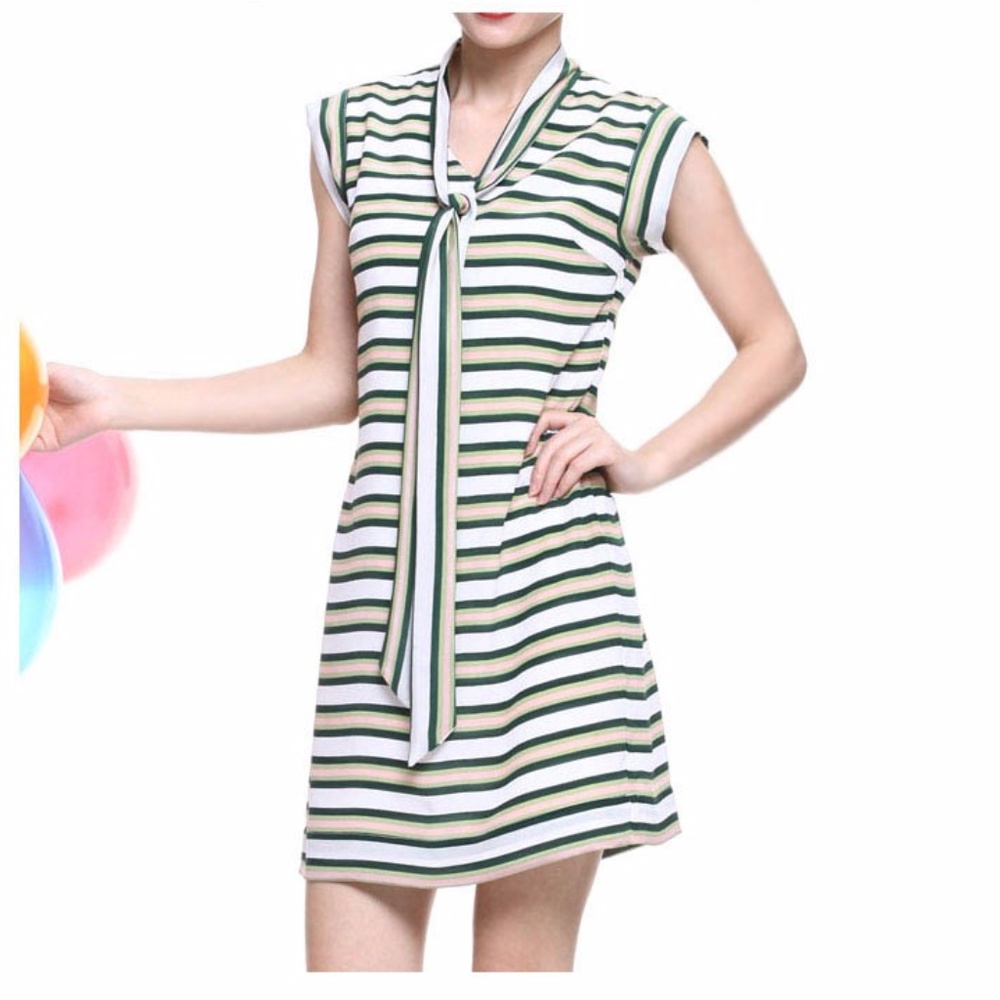 Tie front silk dress sleeveless XS